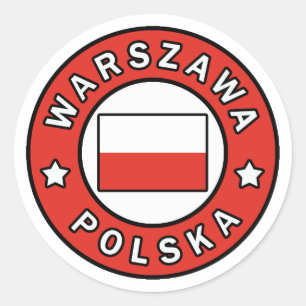 Pegatina Redonda Warszawa Polska