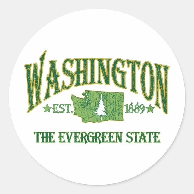 Pegatina Redonda Washington (Anverso)