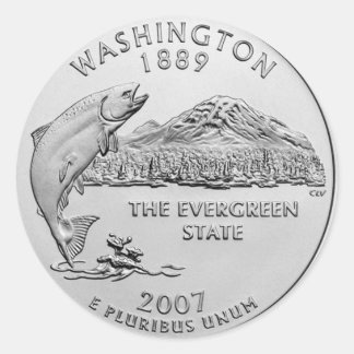 Pegatina Redonda  Washington