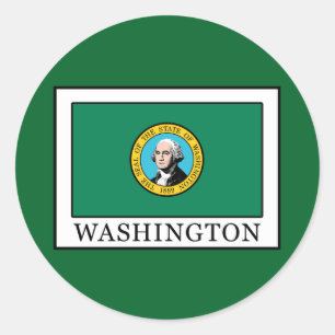 Pegatina Redonda Washington