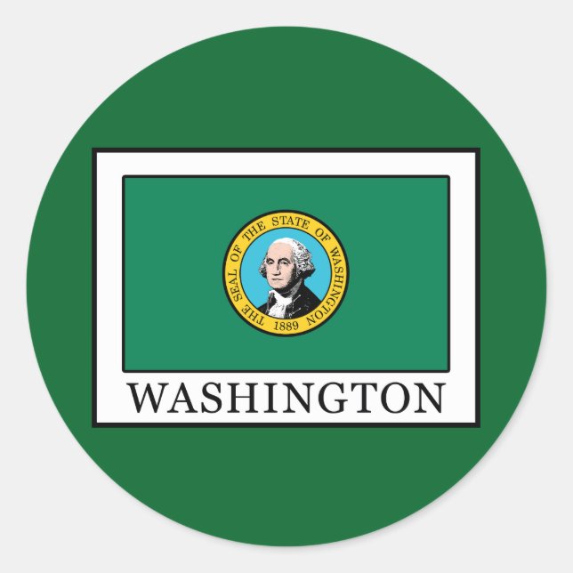 Pegatina Redonda Washington (Anverso)