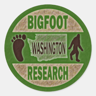 Pegatina Redonda Washington Bigfoot Research
