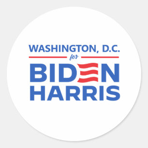 Pegatina Redonda Washington D.C. para Biden Harris