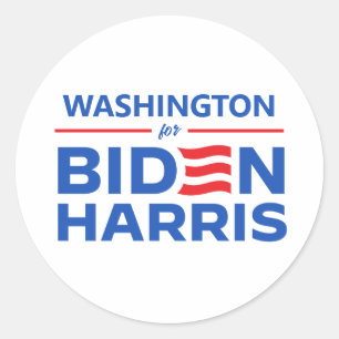 Pegatina Redonda Washington para Biden Harris