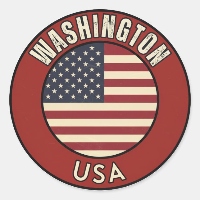 Pegatina Redonda Washington United States of America  (Anverso)