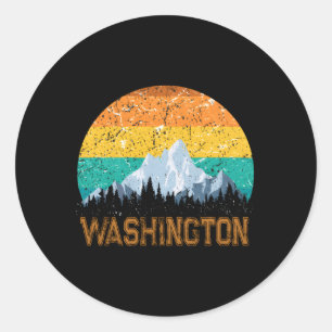 Pegatina Redonda Washington Wa Love State