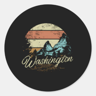 Pegatina Redonda Washington Washington