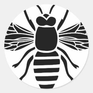 Pegatina Redonda wasp biene wespe bee hummel insect fly honey
