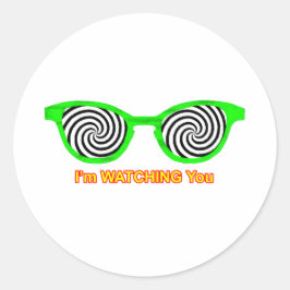 Pegatina Redonda Watching Hypnotize Sunglasses Green Rim The MUSEUM