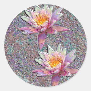 Pegatina Redonda Water Lilies