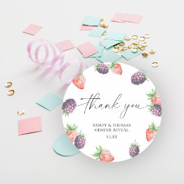 Pegatina Redonda Watercolor Berries - Gracias revelación de género