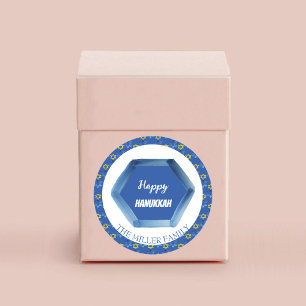 Pegatina Redonda Watercolor David Stars Personalizado