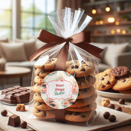 Pegatina Redonda Watercolor Floral Lash Artist Beauty Studio