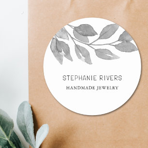 Pegatina Redonda Watercolor Foliage Jewelaker