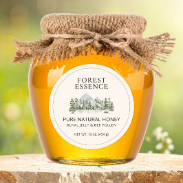 Pegatina Redonda Watercolor Forest Honey Business Product Label