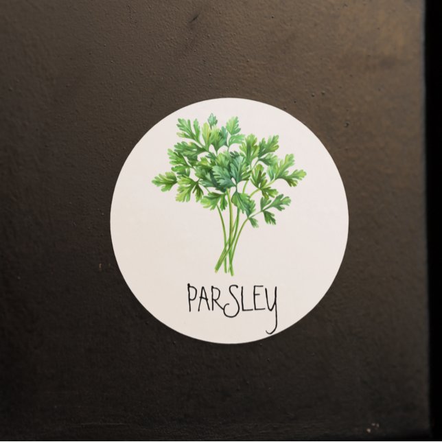 Pegatina Redonda Watercolor Herb Parsley (Subido por el creador)