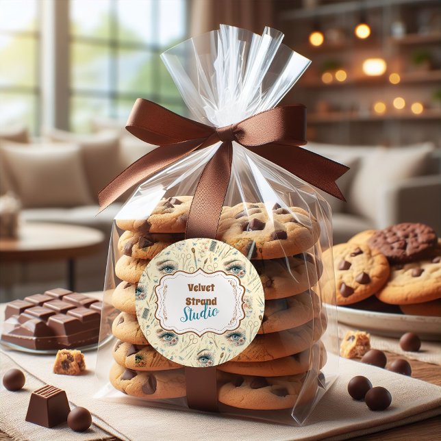 Pegatina Redonda Watercolor Lash Artist Floral Beauty Studio (Subido por el creador)