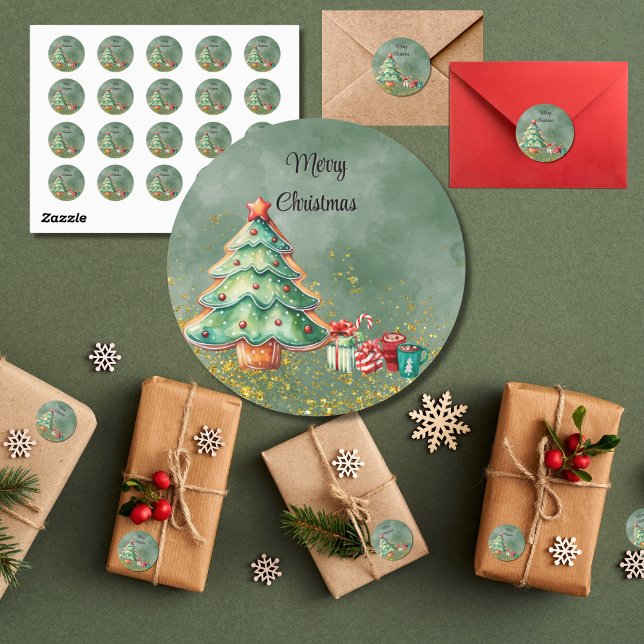 Pegatina Redonda Watercolor Magical Christmas (Subido por el creador)