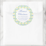 Pegatina Redonda Watercolor Merry Christmas Garland Vintage<br><div class="desc">Acuarela Merry Christmas Garland Vintage Square Pegatina. Esta hermosa marca navideña cuenta con Navidades acuáticos,  garland con arcos blancos y medias de Bedford. Es perfecto si buscas pegatinas clásicas,  sureñas y grandilocuentes de Navidad. Envíame un mensaje para cualquier ajuste o elemento coincidente:)</div>