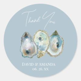 Pegatina Redonda Watercolor Oyster 