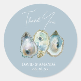 Pegatina Redonda Watercolor Oyster 