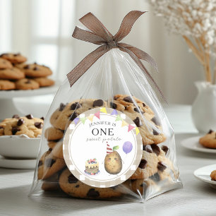 Pegatina Redonda Watercolor Papa 1º cumpleaños