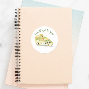 Pegatina Redonda Watercolor Quiche, ¡te podría poner rápido!