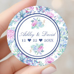 Pegatina Redonda Watercolor Suculents Floral Cactus Wedding Favor<br><div class="desc">Acuarela Suculenta Cactus Floral Boda Favor Pegatina Redondo Clásico.</div>