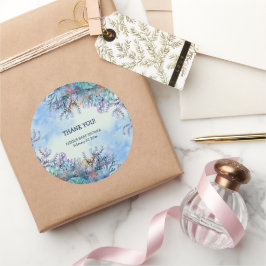 Pegatina Redonda Watercolor Under the Sea Wonder Baby Shower