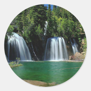 Pegatina Redonda Waterfall Garden