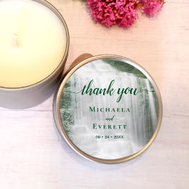 Pegatina Redonda Waterfall Nature Outdoor Wedding Thank You