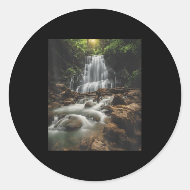 Pegatina Redonda Waterfall Style Life_ Pastel Falls And Nature Call (Anverso)