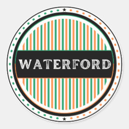 Pegatina Redonda Waterford City Pride Emblem – Irish Identity