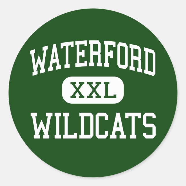 Pegatina Redonda Waterford - Wildcats - High - Waterford Ohio (Anverso)
