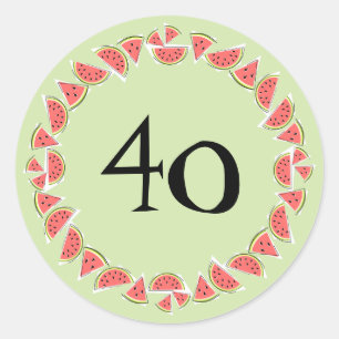 Pegatina Redonda Watermelon Green Pieces Circle Age