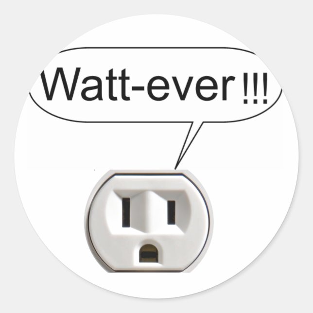 Pegatina Redonda Watt-Ever (Anverso)