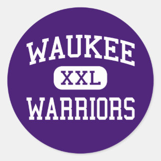 Pegatina Redonda Waukee - Guerreros - Secundaria - Waukee Iowa
