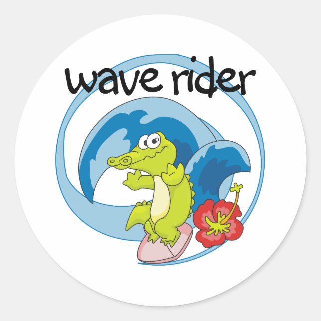 Pegatina Redonda Wave Rider (Anverso)