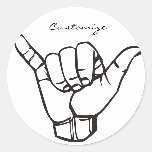 Pegatina Redonda Wave Thunder_Cove de Shaka Brah Hawaii (Anverso)