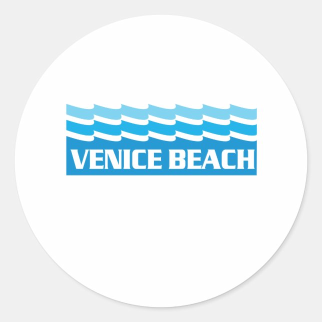 Pegatina Redonda Waves de Venecia (Anverso)