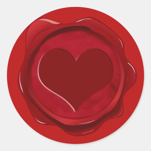PEGATINA REDONDA WAX SEAL HEART (Anverso)