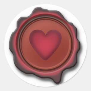 Pegatina Redonda WAX SEAL HEART, de SHARON SHARPE