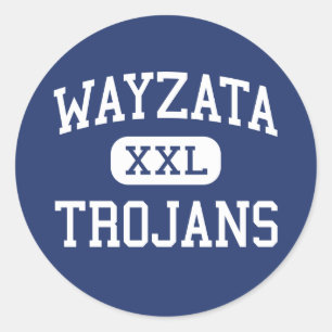 Pegatina Redonda Wayzata - Troyanos - Alto - Minneapolis Minnesota
