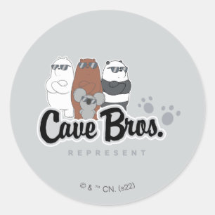 Pegatina Redonda We Bare Bears - Cave Bros. Represent