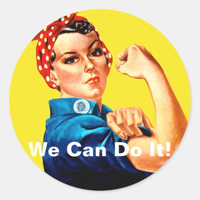 Pegatina Redonda We Can Do It! Rosie the Riveter (Anverso)