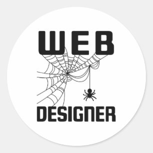 Pegatina Redonda Web Designer Design Website Developer Spider