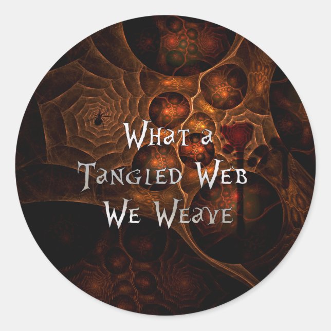 Pegatina Redonda Web enmarañada (Anverso)