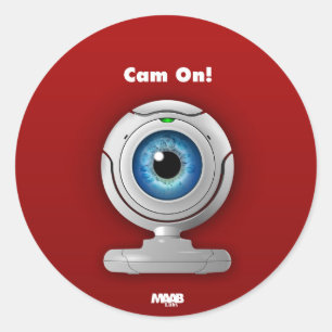 Pegatina Redonda Webcam de Puppyeye