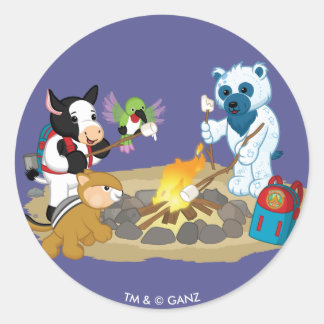 Pegatina Redonda Webkinz | Marismas de Fogata
