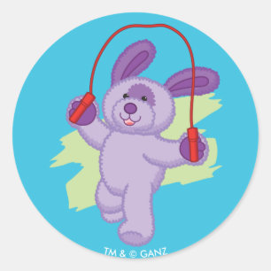 Pegatina Redonda Webkinz   Ropa saltativa de gasa de soja de uva
